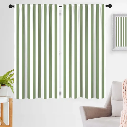 Vista 11 de zokyer Cortinas de ventana a rayas beige crema, modernas rayas verticales de 63 pulgadas de largo, 2 paneles, cortinas bohemias neutras para niños