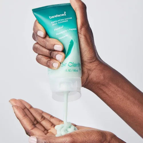 Vista 3 de BioClarity Limpiador exfoliante de gelatina, exfoliante suave con piña y papaya, 100% vegano, libre de crueldad, adecuado para todo