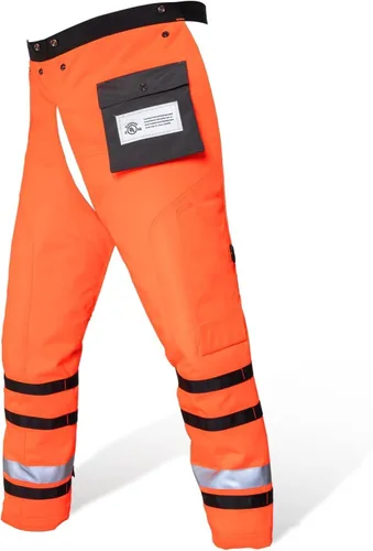 Vista 12 de Chaparreras de motosierra con envoltura técnica de YARDMARIS de UL Clase A, 8 capas, estilo delantal, color verde ejército Verde militar