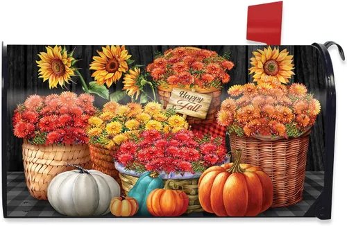 Vista 8 de Briarwood Lane Funda para buzón de otoño con ramo de otoño, tamaño estándar