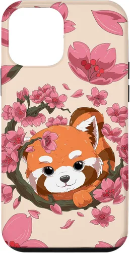 Vista 15 de Funda para iPhone 15 Pro Cute Red Panda y Sakura Cherry Blossom