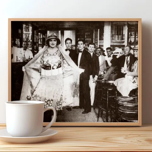 Vista 5 de Lone Star Art Sneaking It In Funny Scene: 11x14 Framed Poster - Vintage Retro Photo - Speakeasy & Bootleggers - Prohibition Era Bar Photo, Antique