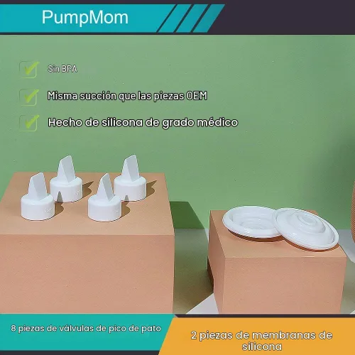 Vista 6 de 8 válvulas de pico de pato y 2 membranas para piezas de extractor de leche