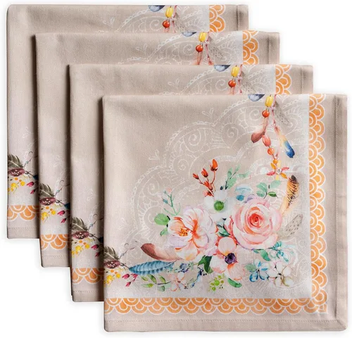 Vista 64 de Maison d' Hermine Juego de 4 servilletas de tela 100% algodón, suaves y duraderas, servilletas cuadradas reutilizables para uso diario, lavables