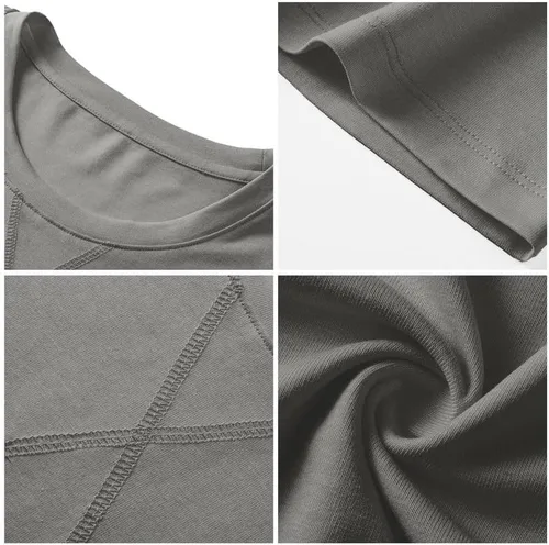 Vista 5 de Paquete de 3 camisetas de cuello redondo para hombre, de algodón, hipster, hip hop, clásica