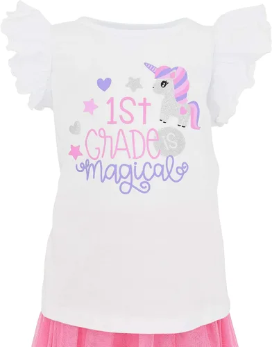 Vista 5 de Unique Baby Vestido de tutú para niñas es mágico de regreso a la escuela