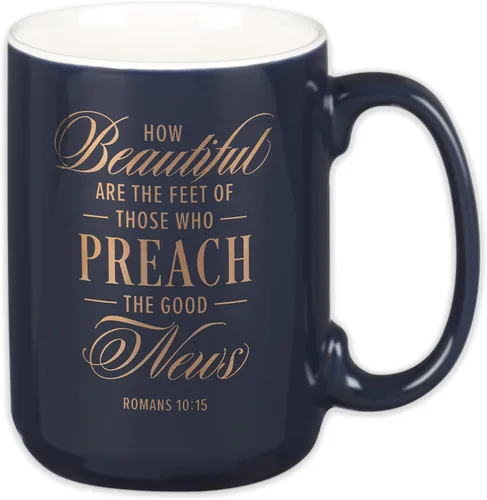 Vista 8 de Christian Art Gifts Taza grande de cerámica inspiradora con escritura bíblica para café y té para hombres: Versículo bíblico que anima al hombre