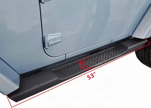Vista 3 de Estribos Laterales con Escalones Desplegables y Barras para Jeep Wrangler JK 2007-2017 de 2 Puertas