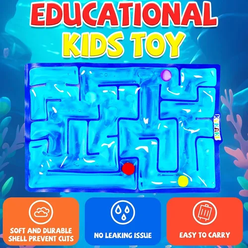 Vista 5 de Juguete sensorial de laberinto Fidget, juguetes sensoriales rellenos de gel para niños y adultos, para aliviar el estrés y la ansiedad, con relleno