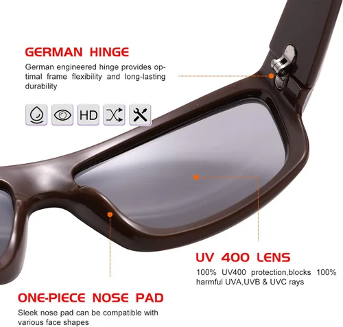 Vista 3 de GUVIVI Gafas de sol retro Y2K para mujer, moda GEN Z envolvente, gafas de sol rectangulares