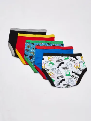 Vista 4 de DC Comics Boys' 100% Cotton Briefs with Prints Including Superman, Batman, The Flash Logos, Sizes 23t, 4t, 4, 6, 8