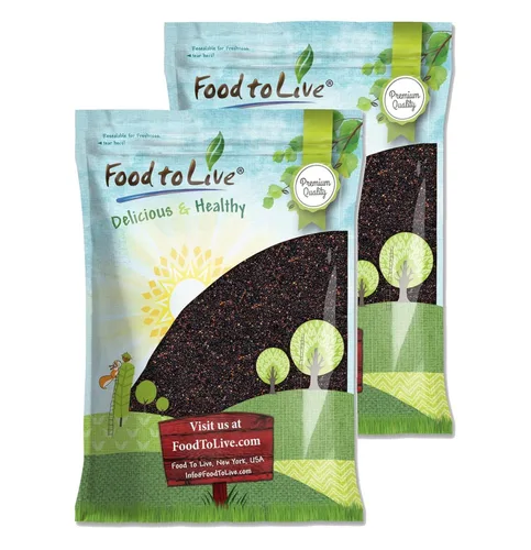 Vista 8 de Quinua negra, 12 onzas – grano entero, crudo, vegano, Sirtfood, a granel. Fácil de cocinar. Buena fuente de fibra, proteínas a base de plantas.