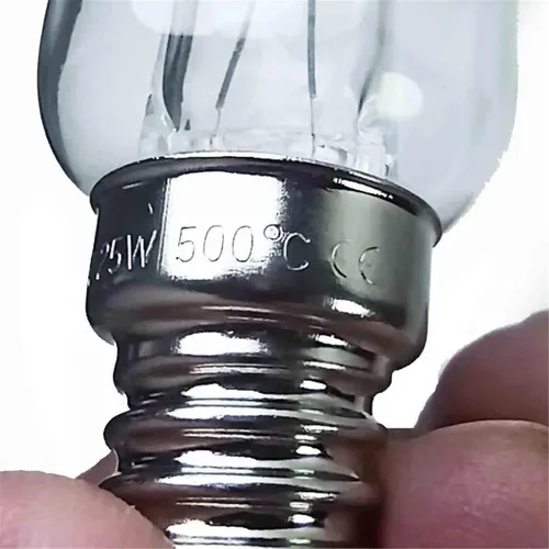 Vista 2 de Horno Luz 220v 25W Resistente a Alta Temperatura 500 Grados Horno Microondas Horno Bombilla Sal Lámpara E14 Pequeño Tornillo Boca