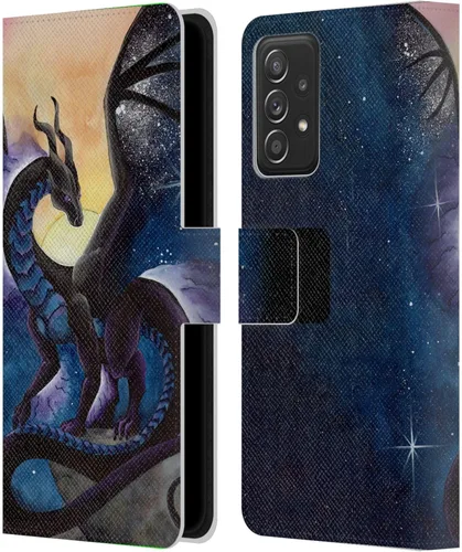 Vista 64 de Head Case Designs Officially Licensed Carla Morrow Galactic Entrancement Dragons Leather Wallet Case Compatible with Samsung Galaxy A07 4G