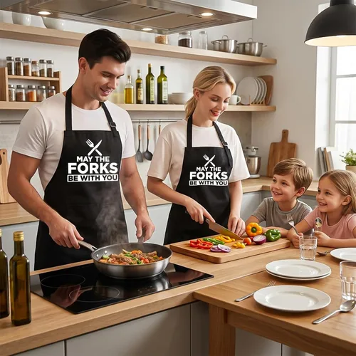 Vista 5 de Divertido delantal para cocinar y asar a la parrilla con 2 bolsillos, delantal de chef de barbacoa para hombres, regalo para papá, marido, novio