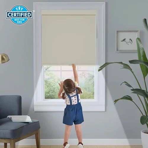 Vista 33 de Persilux Persianas enrollables opacas inalámbricas para ventanas, parada libre con cenefa, persianas de tela con aislamiento térmico, protección UV