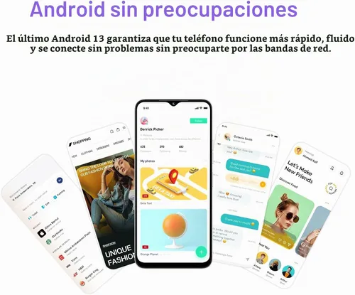 Vista 2 de UMIDIGI Teléfono celular desbloqueado, G5A MTK Helio A22 4+4 GB +64 GB Android Smartphone desbloqueado con pantalla completa de 6.52 pulgadas Negro