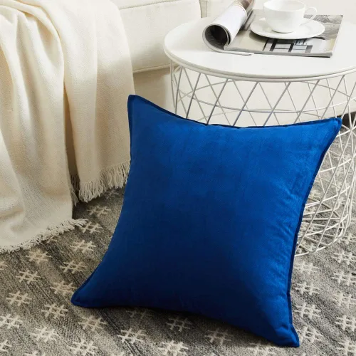 Vista 2 de Fancy Homi - Paquete de 2 fundas de almohada decorativas azul real de 14x14 pulgadas para sala de estar, sofá cama, sofá, decoración moderna bohemia