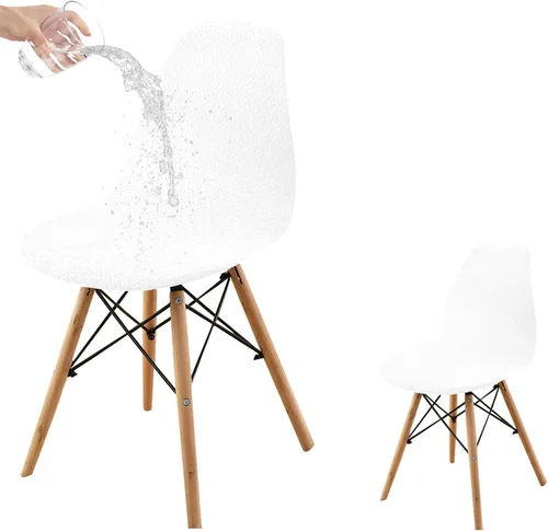 Vista 43 de HAOYONG Fundas para silla de comedor modernas de mediados de siglo, funda estampada para silla sin brazos, fundas elásticas para cocina, oficina