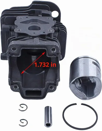 Vista 5 de Kit de anillo de pistón de cilindro de 1.732 in para JONSERED CS 2245 CS2250 S para Husqvarna 445 450 450e, cilindro, pistón, pasador, anillo