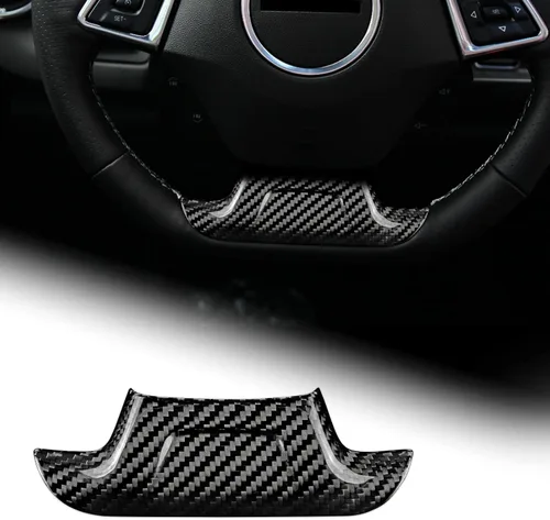 Vista 9 de AIRSPEED Funda de fibra de carbono para volante de Camaro, accesorios interiores compatibles con Chevrolet Camaro 2016-2021, versión de lujo (negro)