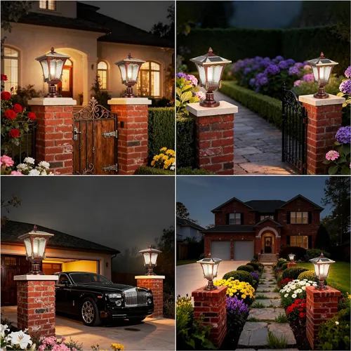 Vista 6 de Luces LED solares para poste de lámpara al aire libre de 11.61 pulgadas