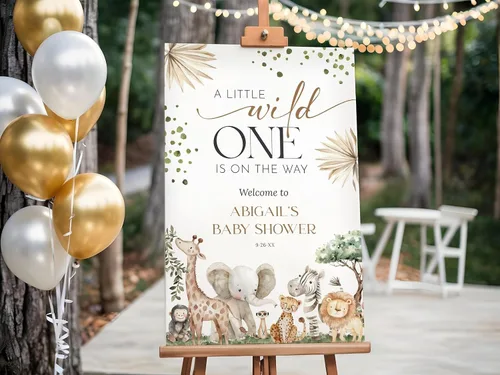 Vista 14 de Personalized Baby Shower Welcome Sign, Custom Baby Name, Shower Sign, Wildflower A Little Wildflower on the Way, Brunch, Elegant Version 01