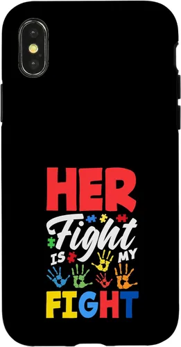 Vista 5 de Her Fight is My Fight Autism Awareness Case for iPhone XR