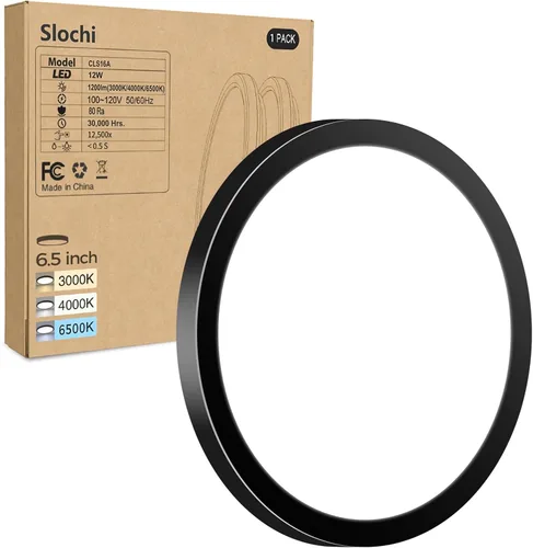 Vista 17 de Paquete de 2 lámparas LED de techo empotradas, 3000K-4000K-6500K y equivalente a 100W, lámpara de techo empotrada moderna para cocina de 15W