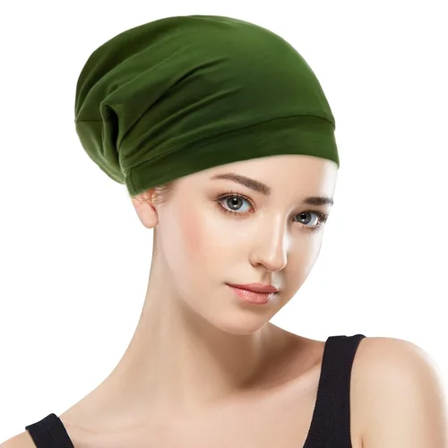 Vista 2 de Gorro de Dormir con Forro de Satén de Seda - Ajustable que se Mantiene Toda la Noche, Cobertura Envolvente para el Cabello, Gorro Holgado