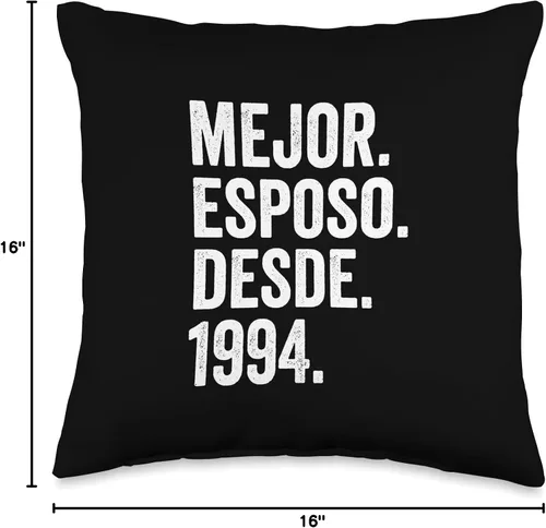 Vista 4 de Mejor Esposo Desde 1994 30 aniversario de bodas 30 años Throw Pillow