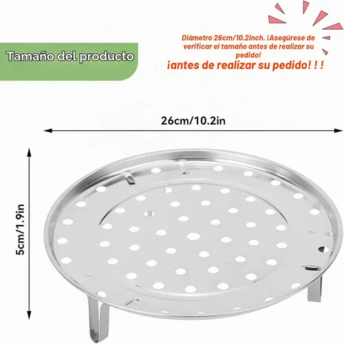 Vista 3 de Estante redondo de vapor, acero inoxidable, 10,2in