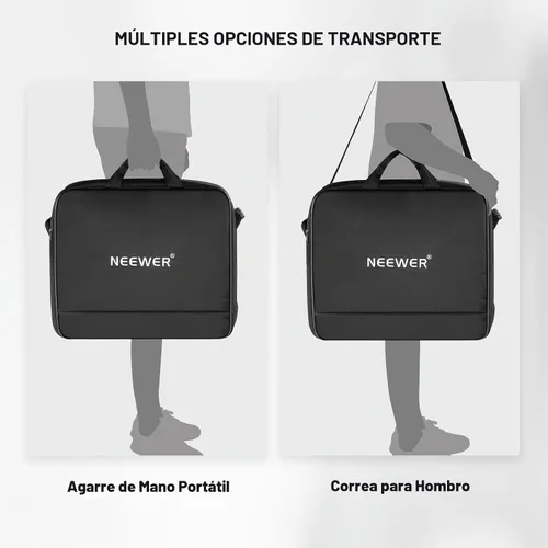 Vista 6 de Neewer Bolsa de transporte de luz de anillo de 12 pulgadas para RH12B RH12C RH10B RH8B, 19.7"x16.5"/50x42cm Funda de viaje de nailon protectora