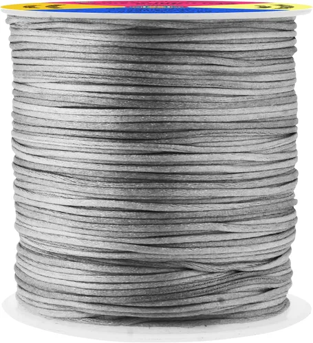 Vista 21 de Mandala Crafts Cordón de satén de cola de rattail de 0.02 in para nudos chinos de macramé