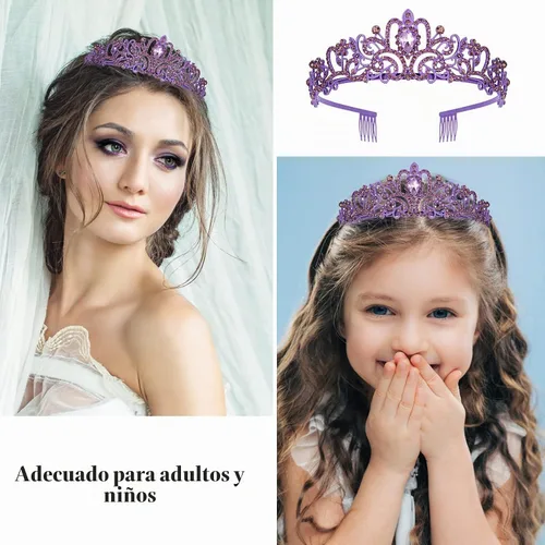Vista 4 de Tiara - Banda de cumpleaños con corona de reina de diamantes de imitación, Metal, Cristal Tiara de cumpleaños 22