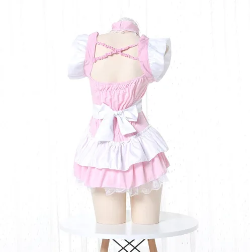 Vista 4 de Lindo traje de criada mujeres lencería sexy para sexo Lolita kawaii Anime Cosplay uniforme trajes