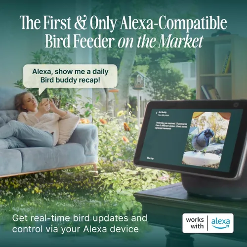 Vista 10 de Birdbuddy PRO Comedero Inteligente para Aves sin Energía Solar con Cámara - Identificación de Especies de Aves por IA, Fotos de 5MP, Cámara