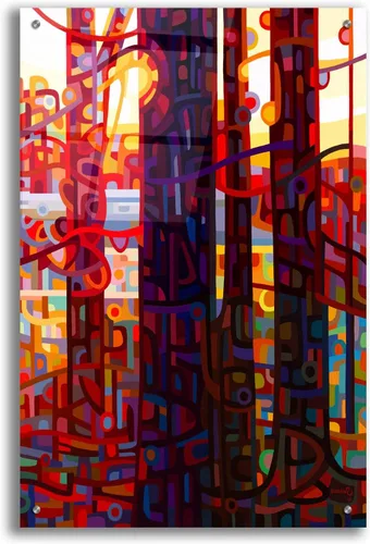 Vista 10 de Epic Art 'Carnelian Morning' de Mandy Budan, arte de pared de vidrio acrílico, 12 x 16 pulgadas