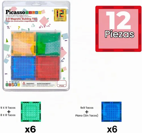 Vista 3 de PicassoTiles Bloques de construcción magnéticos Azulejos de ladrillo STEM creativos azulejos magnéticos Set de complementos de construcción Juguete
