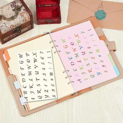 Vista 6 de CRASPIRE Sellos de goma transparente con letras y números, alfabeto A-Z, inicial, sellos de silicona transparente para diario, tarjetas, hacer
