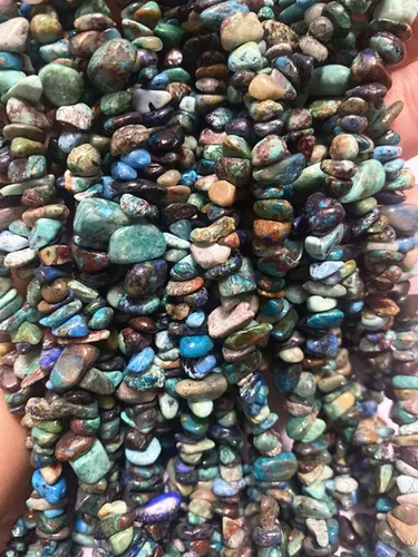 Vista 5 de Cuentas de piedras preciosas naturales de finchenita de azurita de 0.315 a 0.315 pulgadas, cristales curativos, pulseras de cintura, kit de collar
