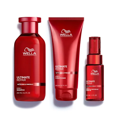 Vista 14 de Wella Professionals ULTIMATE REPAIR Shampoo, Conditioner, and Miracle Hair Rescue Luxury Leave-In Treatment Bundle
