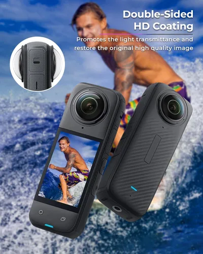 Vista 4 de JZW-Shop Protector de lente X4 con protector de pantalla para Insta 360 X4, protector de pantalla de vidrio templado para accesorios Insta 360 X4