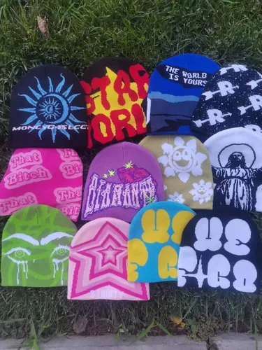Vista 2 de Beanie Y2k Gorros para mujer, gorro de invierno para mujer, accesorios