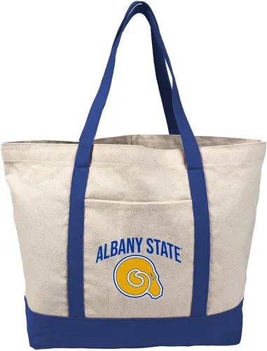 Vista 155 de Campus Lab Bolsa de lona con logotipo primario colegiado con bolsillo externo, bolsa de hombro reutilizable para ir de compras, playa Águilas A&m