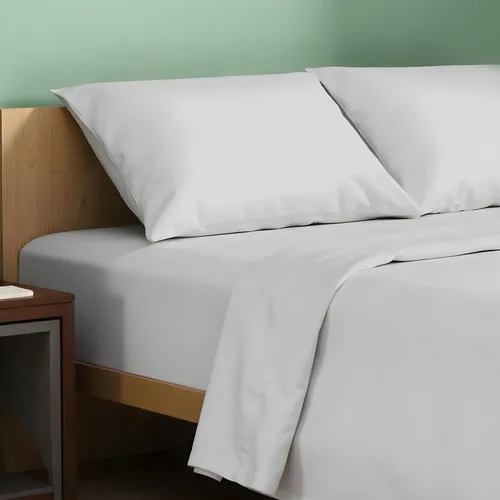 Vista 27 de TEXAS LINEN CO. Paquete de 2 juegos de sábanas de percal de algodón 100% orgánico, suaves, transpirables y refrescantes, con esquinas profundas