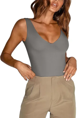 Vista 49 de REORIA Butsmooth® - Body sin mangas con cuello en V profundo y escote en V para mujer