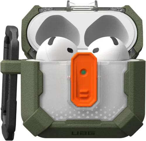 Vista 5 de UAG - Funda de plasma para AirPods 5 2026 con tapa y mosquetón Verde oliva (Olive Drab)