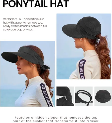 Vista 2 de Simplicity Sombreros para mujer UPF 50+ UV protector solar convertible visera sombrero