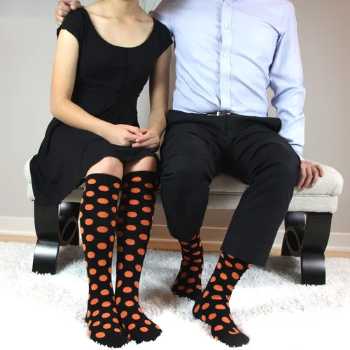 Vista 2 de Spotlight Hosiery Elite Calcetines altos de algodón suave y colorido para mujer Kawaii Fun lunares